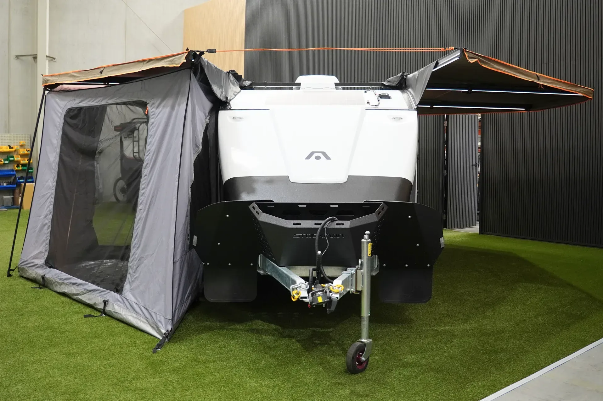 Rover 02 driver-side enclosed change room front three-quarter view