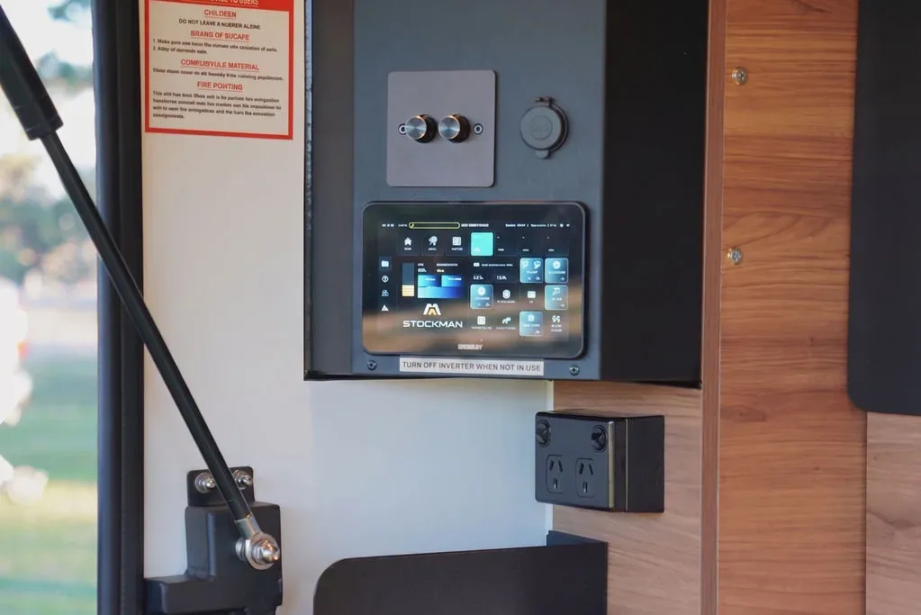 Rover Ultra kitchen control screen and power outlets