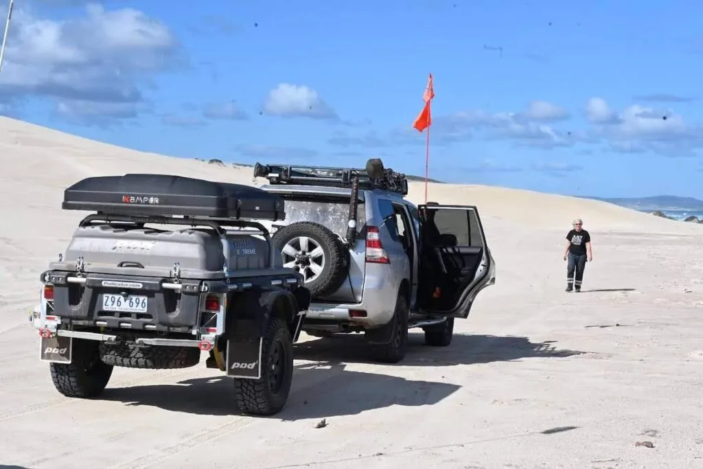 Pod Trailer loaded with gear under its lockable lid