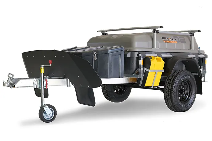Stockman All Roada studio side view — stone guard, toolbox, jerry can holder, A/T tyres, roof racks