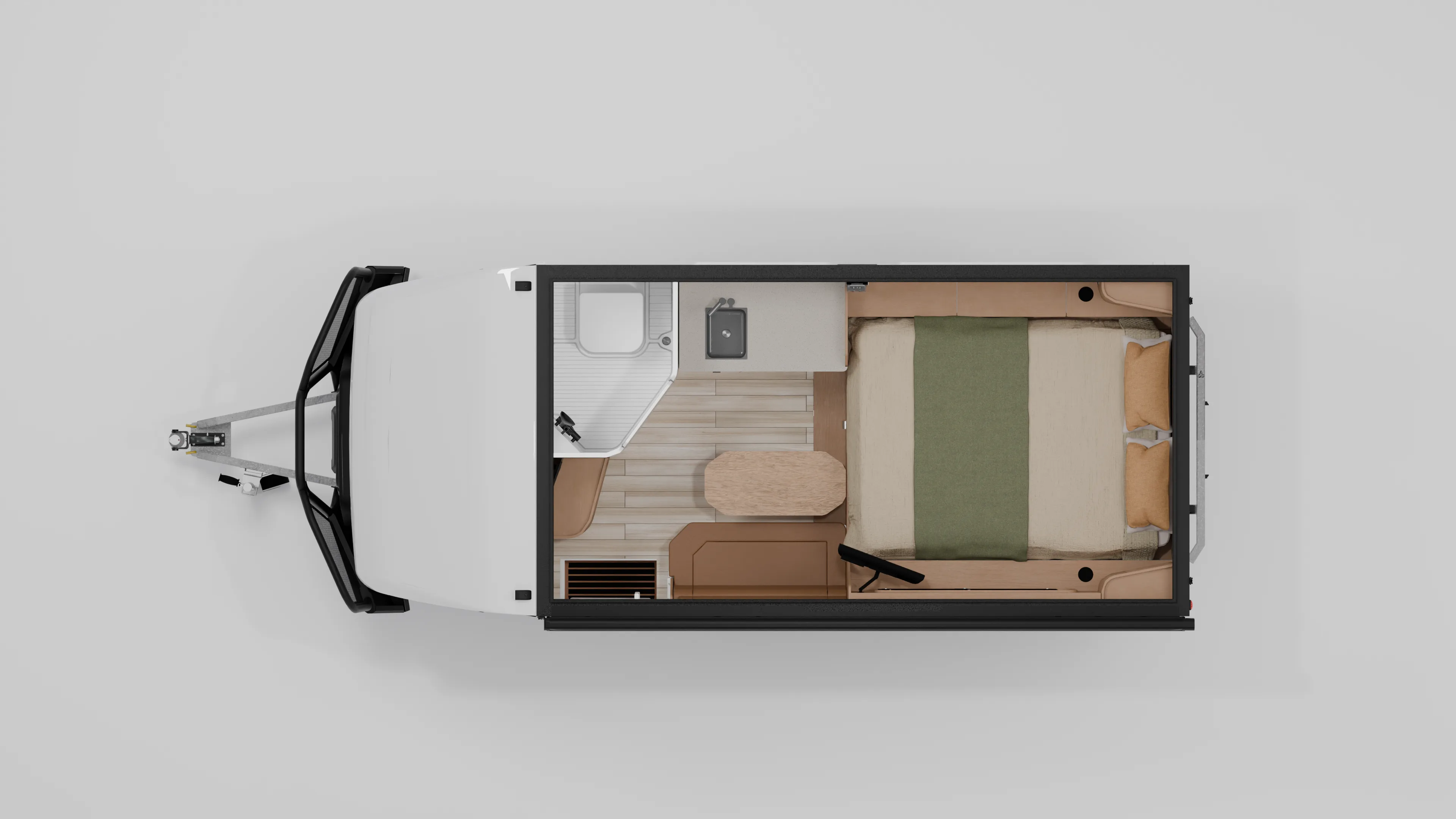 Overhead floor plan of the Stockman Trekka